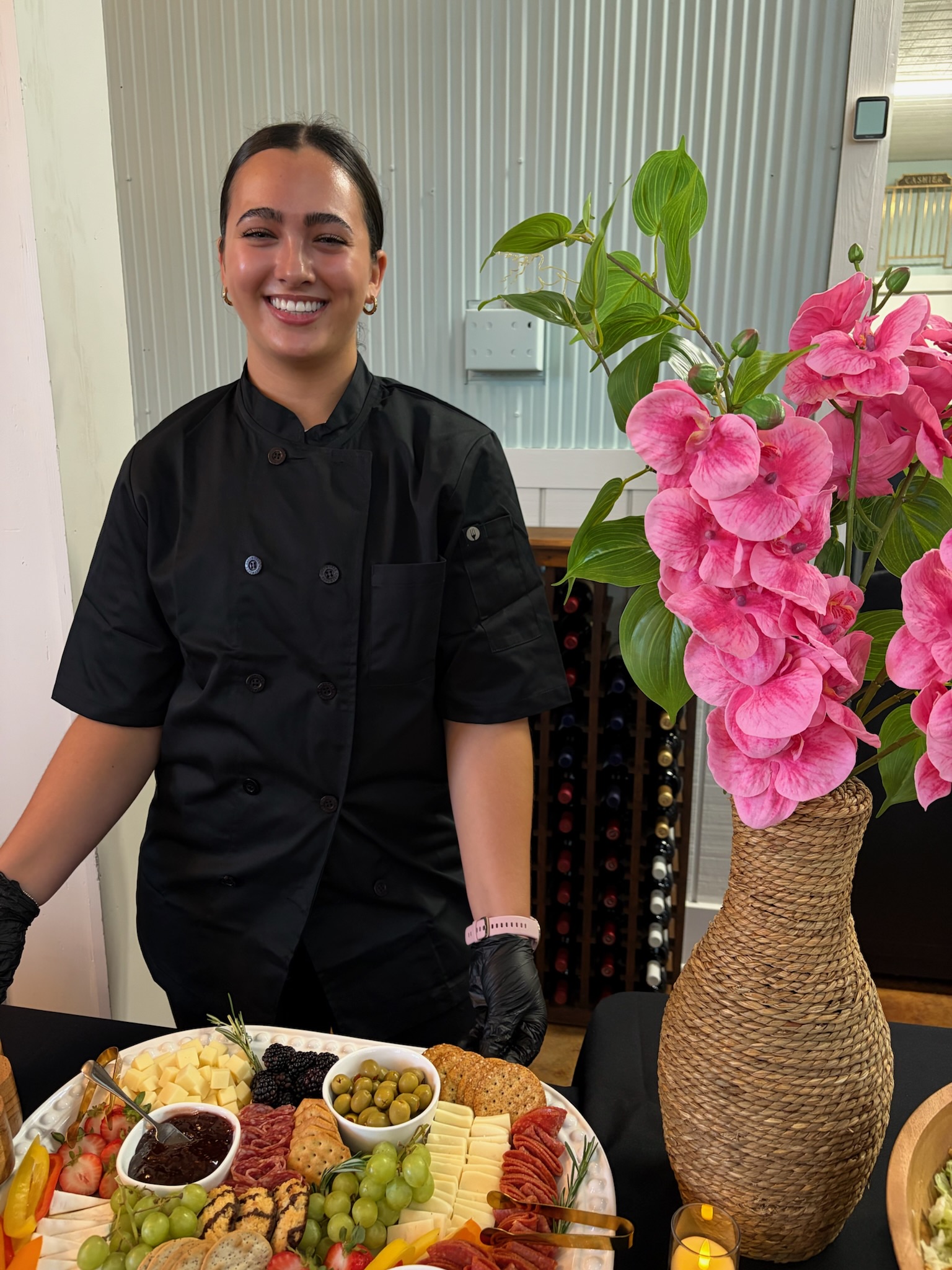 Corrina Hohl, founder and chef of Palm Ave Catering, with a charcuterie board